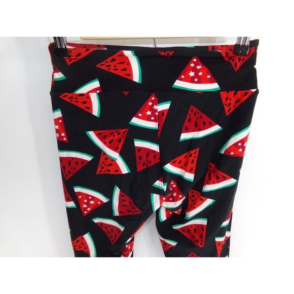 NWOT LulaRoe Watermelon Print leggings O/S Navy  One Size Exercise Yoga Fit - Picture 3 of 5